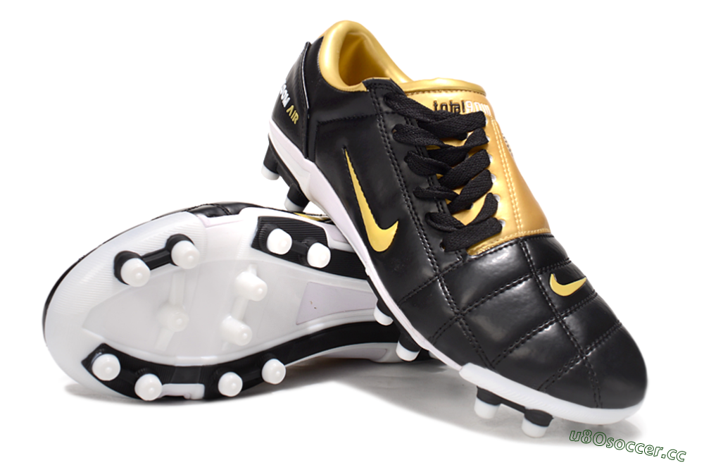 Men's Nike Air Zoom Total 90 III FG Firm Ground Low-Tops Football Boots - Black/Gold/White 4