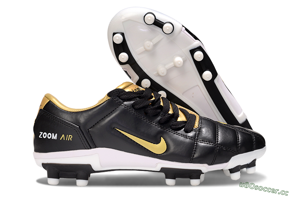 Men's Nike Air Zoom Total 90 III FG Firm Ground Low-Tops Football Boots - Black/Gold/White 2