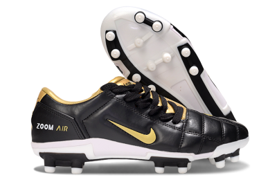 Men's Nike Air Zoom Total 90 III FG Firm Ground Low-Tops Football Boots - Black/Gold/White