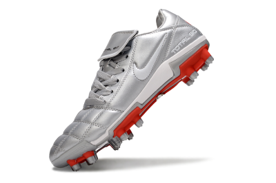 Men's Nike Total 90 III FG Firm Ground Low-Tops Football Boots - Silver/White/Red