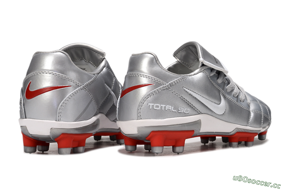 Men's Nike Total 90 III FG Firm Ground Low-Tops Football Boots - Silver/White/Red 7