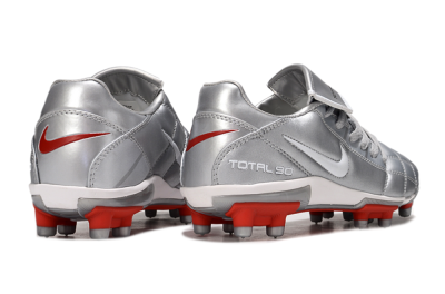 Men's Nike Total 90 III FG Firm Ground Low-Tops Football Boots - Silver/White/Red