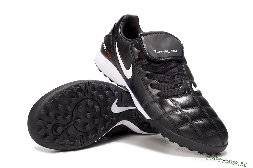 Men's Nike Total 90 III TF Artificial Turf Low-Tops Football Shoes - Black/White/Red 4
