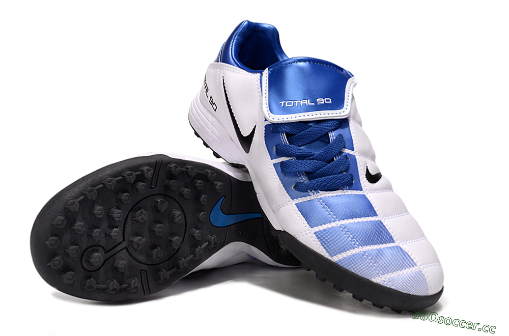 Men's Nike Total 90 III TF Artificial Turf Low-Tops Football Shoes - Blue/White/Black 4