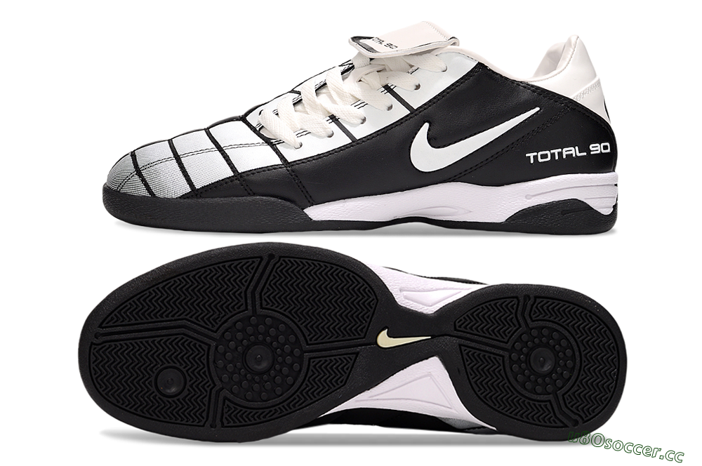 Men's Nike Total 90 III IC Indoor & Futsal Low-Tops Football Shoes - Silver/Black/White 1