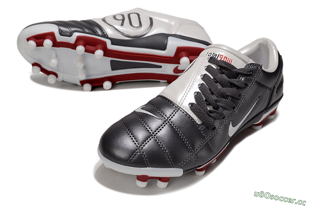 Men's Nike Air Zoom Total 90 III FG Firm Ground Low-Tops Football Boots - Silver/White/Red 3
