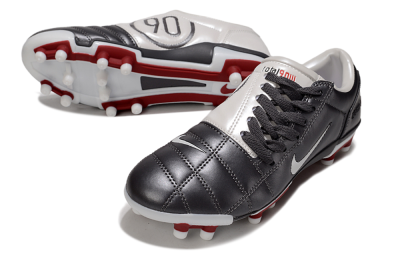 Men's Nike Air Zoom Total 90 III FG Firm Ground Low-Tops Football Boots - Silver/White/Red