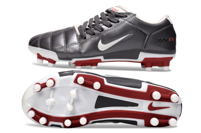 Men's Nike Air Zoom Total 90 III FG Firm Ground Low-Tops Football Boots - Silver/White/Red