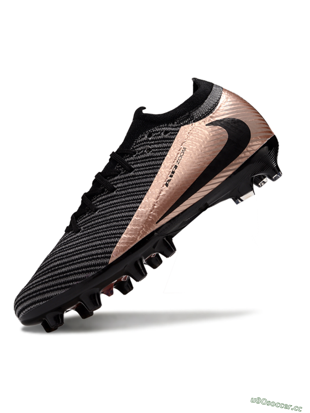 Men's Nike Air Zoom Mercurial Vapor 16 Elite AG Artificial Grass Low-Tops Football Boots - Black/White/Gold 5