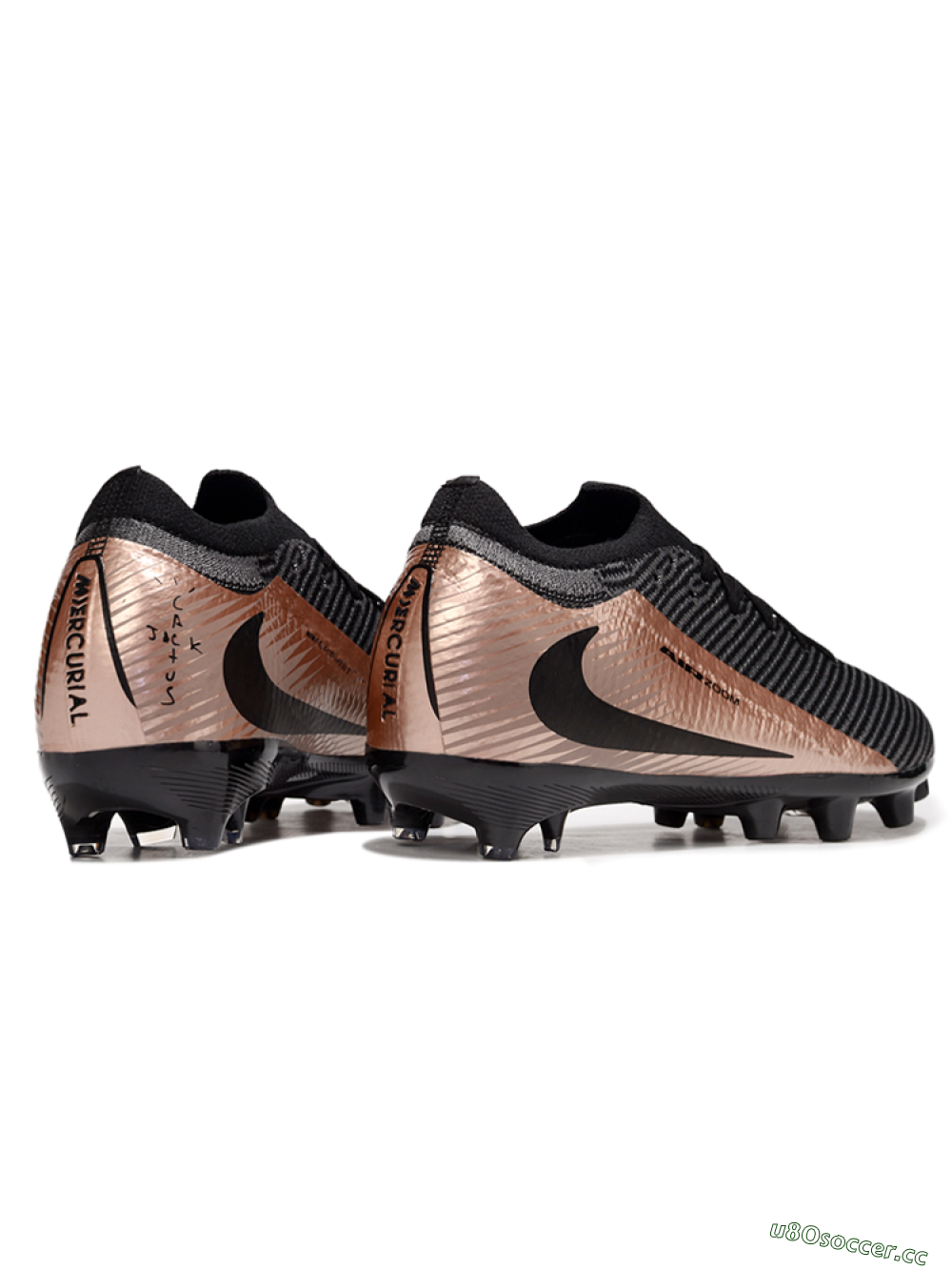 Men's Nike Air Zoom Mercurial Vapor 16 Elite AG Artificial Grass Low-Tops Football Boots - Black/White/Gold 6