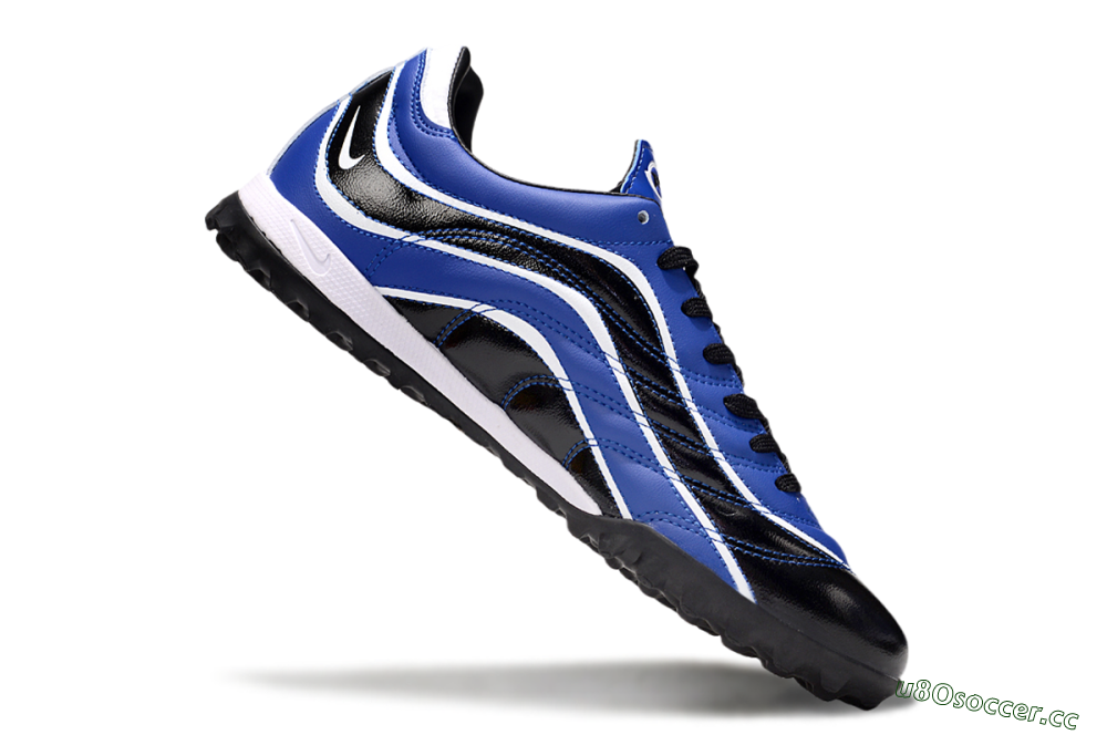 Men's Nike Mercurial R9 TF Artificial Turf Low-Tops Football Shoes - Black/Blue/White 4