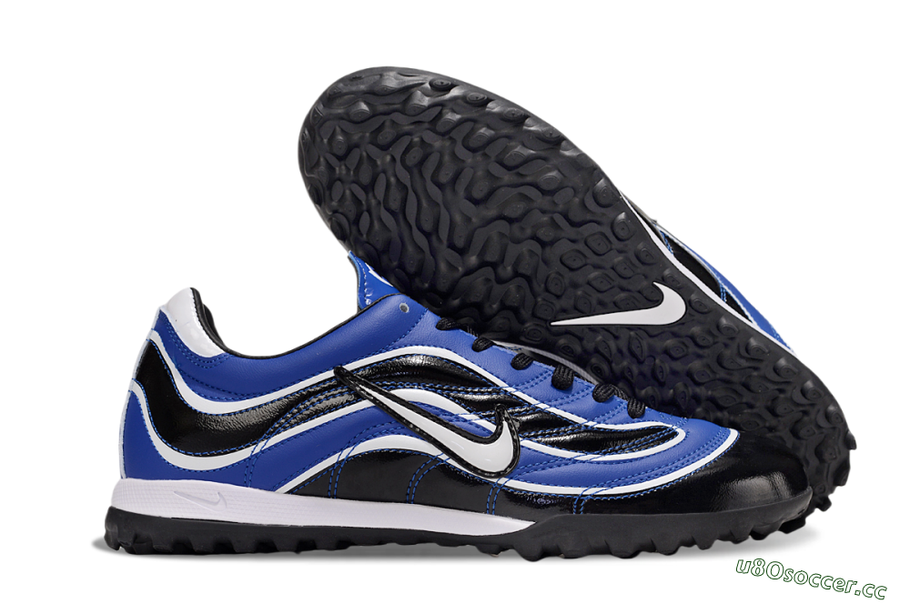 Men's Nike Mercurial R9 TF Artificial Turf Low-Tops Football Shoes - Black/Blue/White 2