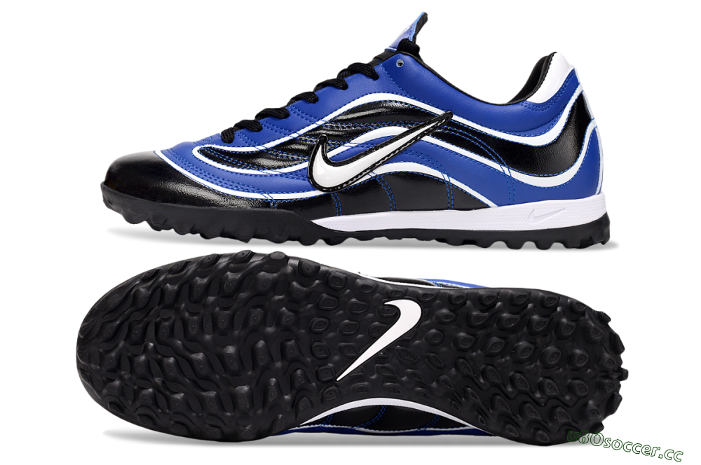 Men's Nike Mercurial R9 TF Artificial Turf Low-Tops Football Shoes - Black/Blue/White 1