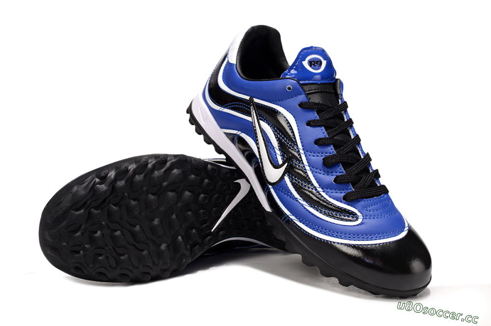 Men's Nike Mercurial R9 TF Artificial Turf Low-Tops Football Shoes - Black/Blue/White 3