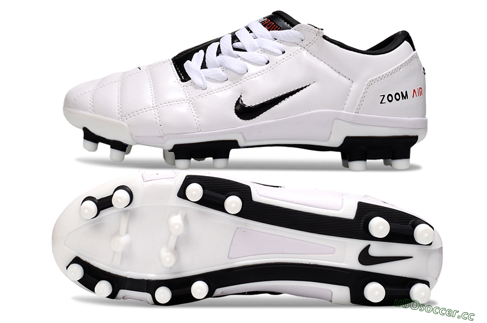 Men's Nike Air Zoom Total 90 III FG Firm Ground Low-Tops Football Boots - White/Black/Red 1
