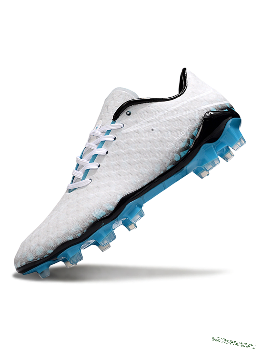 Men's Nike Hypervenom Phantom FG Firm Ground Low-Tops Football Boots - White/Black/Blue 5