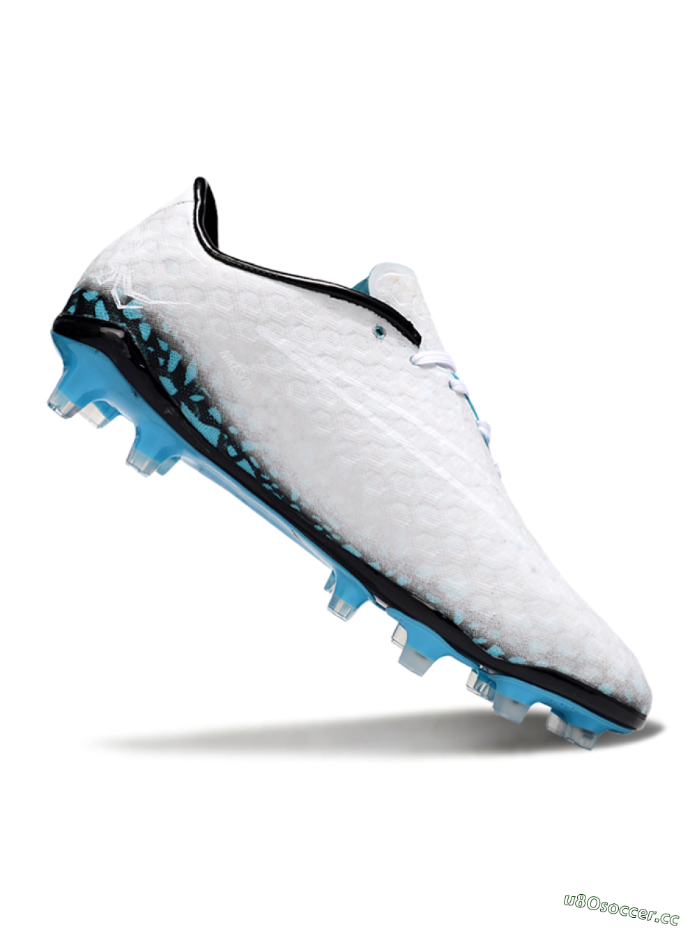 Men's Nike Hypervenom Phantom FG Firm Ground Low-Tops Football Boots - White/Black/Blue 4