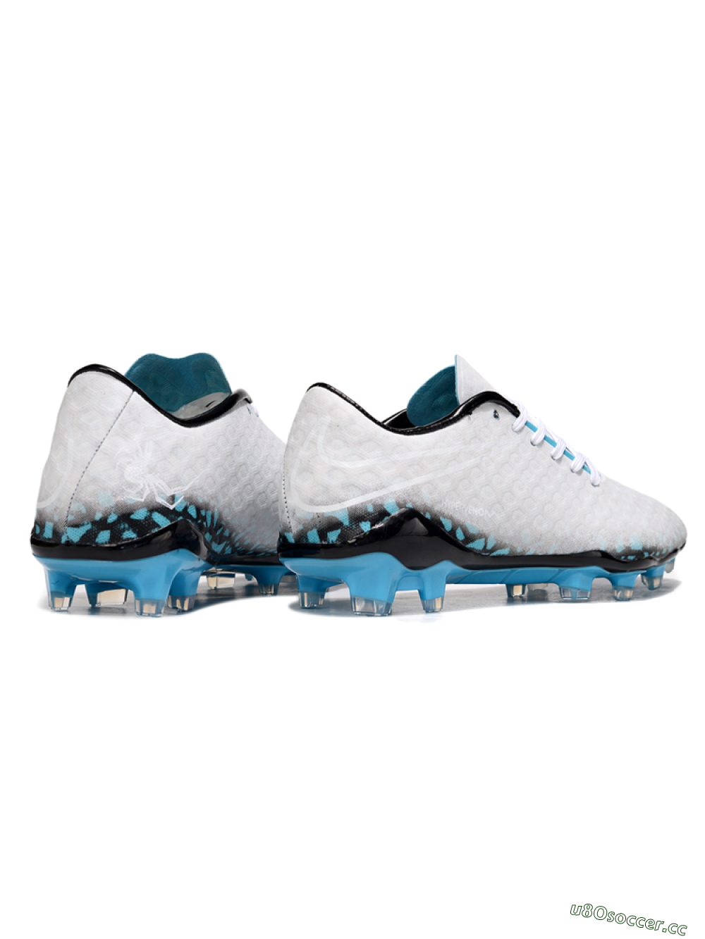 Men's Nike Hypervenom Phantom FG Firm Ground Low-Tops Football Boots - White/Black/Blue 6
