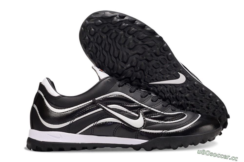 Men's Nike Mercurial R9 TF Artificial Turf Low-Tops Football Shoes - Black/White 2