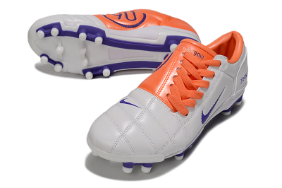 Men's Nike Air Zoom Total 90 III FG Firm Ground Low-Tops Football Boots - White/Purple/Red