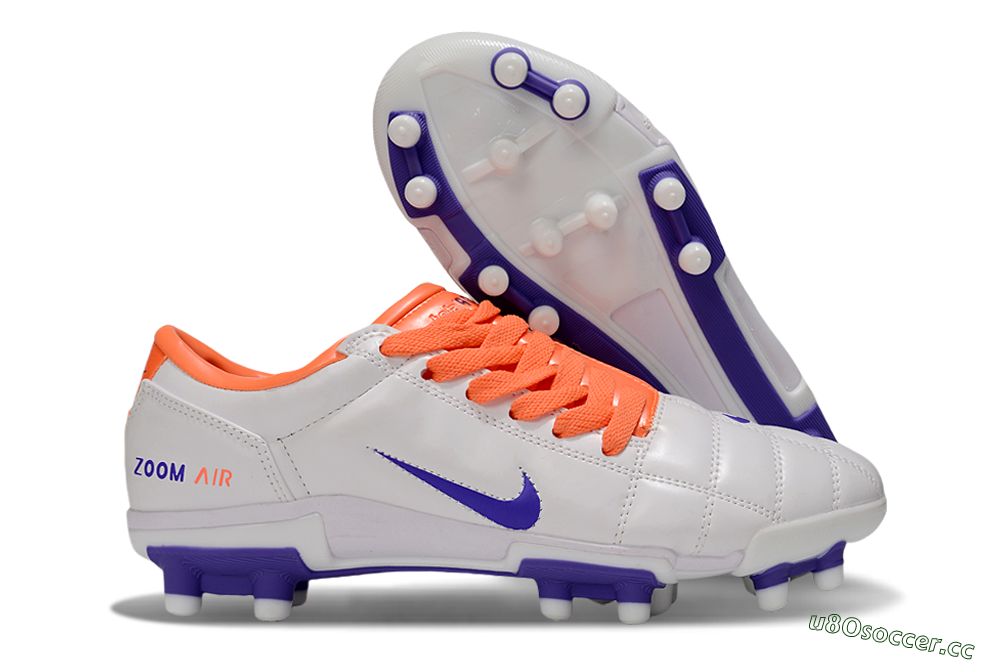 Men's Nike Air Zoom Total 90 III FG Firm Ground Low-Tops Football Boots - White/Purple/Red 2