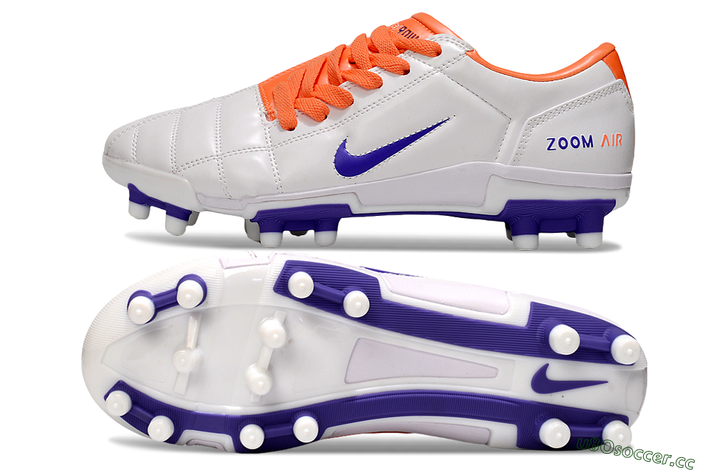 Men's Nike Air Zoom Total 90 III FG Firm Ground Low-Tops Football Boots - White/Purple/Red 1