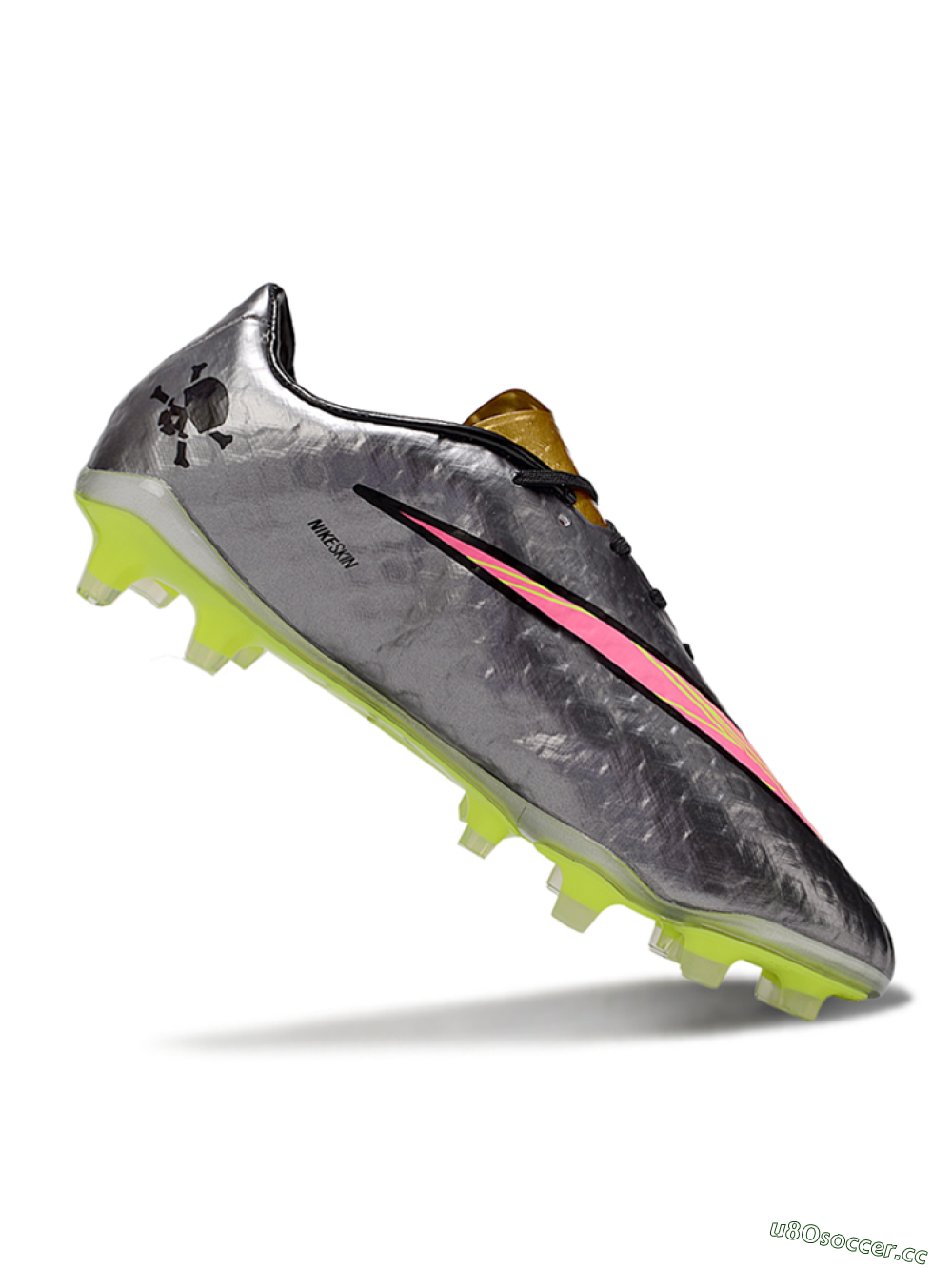 Men's Nike Hypervenom Phantom FG Firm Ground Low-Tops Football Boots - Silver/Yellow/Pink 4
