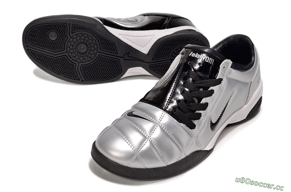 Men's Nike Total 90 III IC Indoor & Futsal Low-Tops Football Shoes - Silver/Black/White 3