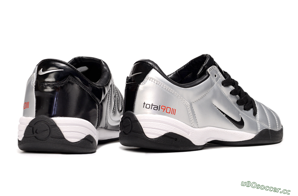 Men's Nike Total 90 III IC Indoor & Futsal Low-Tops Football Shoes - Silver/Black/White 7
