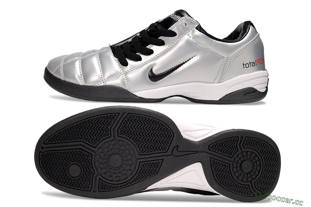 Men's Nike Total 90 III IC Indoor & Futsal Low-Tops Football Shoes - Silver/Black/White 1