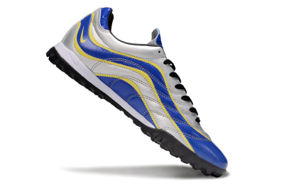 Men's Nike Mercurial R9 TF Artificial Turf Low-Tops Football Shoes - Silver/Blue/Yellow