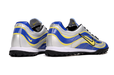 Men's Nike Mercurial R9 TF Artificial Turf Low-Tops Football Shoes - Silver/Blue/Yellow