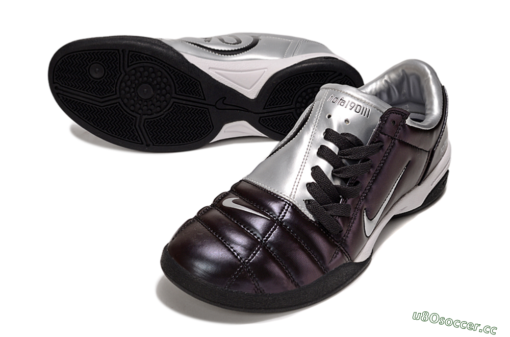 Men's Nike Total 90 III IC Indoor & Futsal Low-Tops Football Shoes - Purple/Silver/White 3