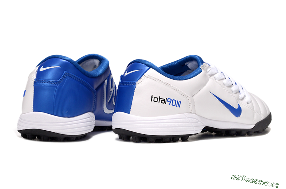 Men's Nike Total 90 III TF Artificial Turf Low-Tops Football Shoes - White/Blue/Black 7