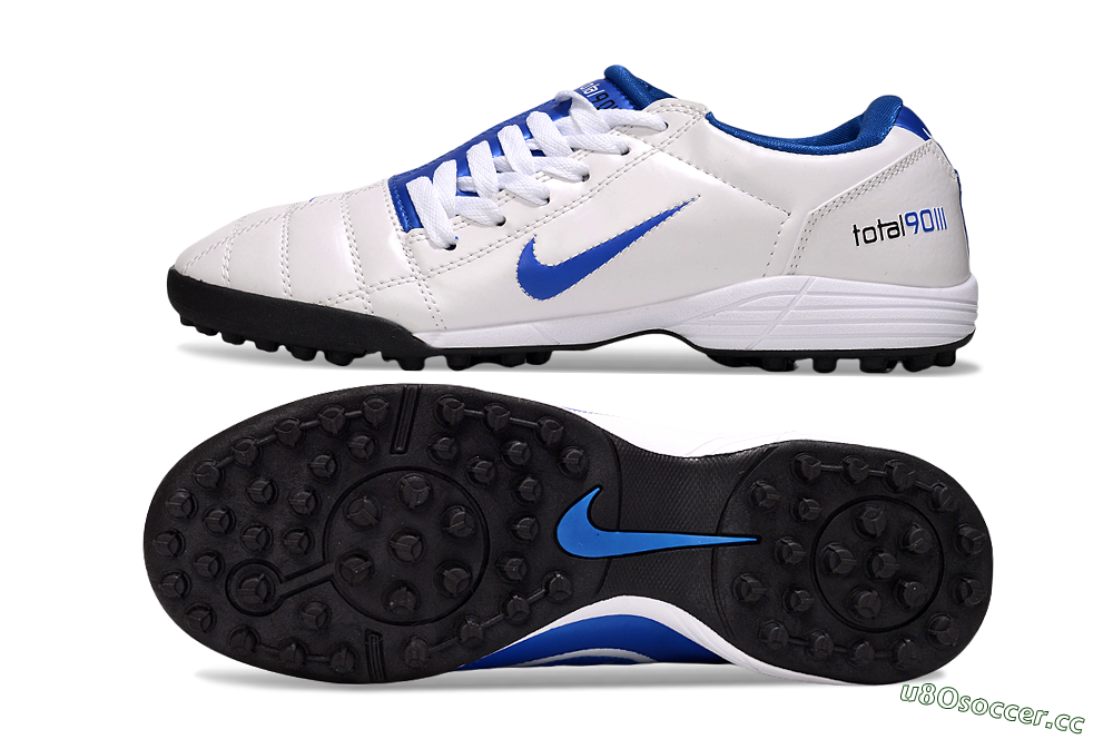 Men's Nike Total 90 III TF Artificial Turf Low-Tops Football Shoes - White/Blue/Black 1