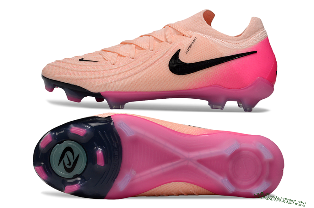 Unisex Nike Phantom GX 2 Elite FG Firm Ground Low-Tops Football Boots - Pink/Black 1