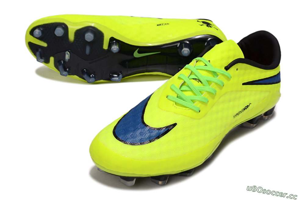 Unisex Nike Hypervenom Phantom FG Firm Ground Low-Tops Football Boots - Yellow/Black/Blue 3