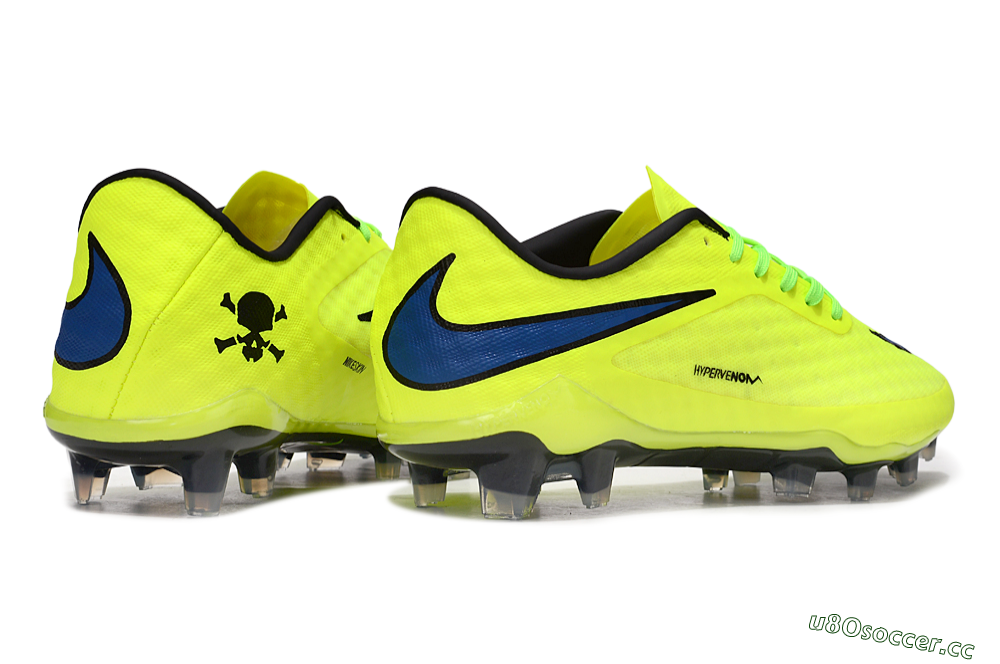 Unisex Nike Hypervenom Phantom FG Firm Ground Low-Tops Football Boots - Yellow/Black/Blue 7