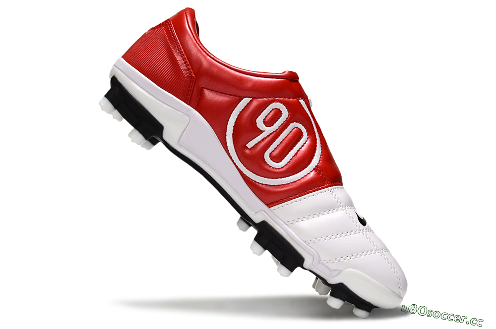Men's Nike Air Zoom Total 90 III FG Firm Ground Low-Tops Football Boots - White/Black/Red 5