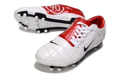 Men's Nike Air Zoom Total 90 III FG Firm Ground Low-Tops Football Boots - White/Black/Red