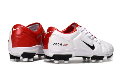 Men's Nike Air Zoom Total 90 III FG Firm Ground Low-Tops Football Boots - White/Black/Red