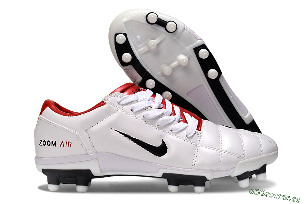 Men's Nike Air Zoom Total 90 III FG Firm Ground Low-Tops Football Boots - White/Black/Red 2