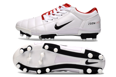 Men's Nike Air Zoom Total 90 III FG Firm Ground Low-Tops Football Boots - White/Black/Red