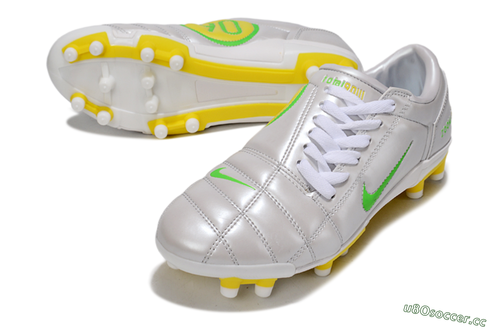Men's Nike Air Zoom Total 90 III FG Firm Ground Low-Tops Football Boots - White/Yellow 3