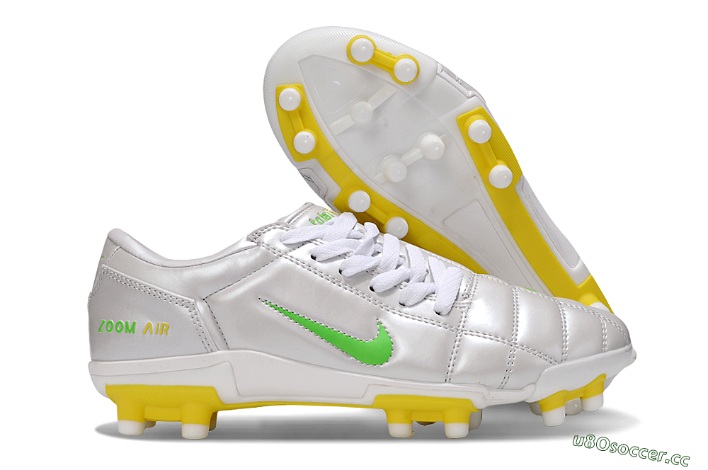 Men's Nike Air Zoom Total 90 III FG Firm Ground Low-Tops Football Boots - White/Yellow 2