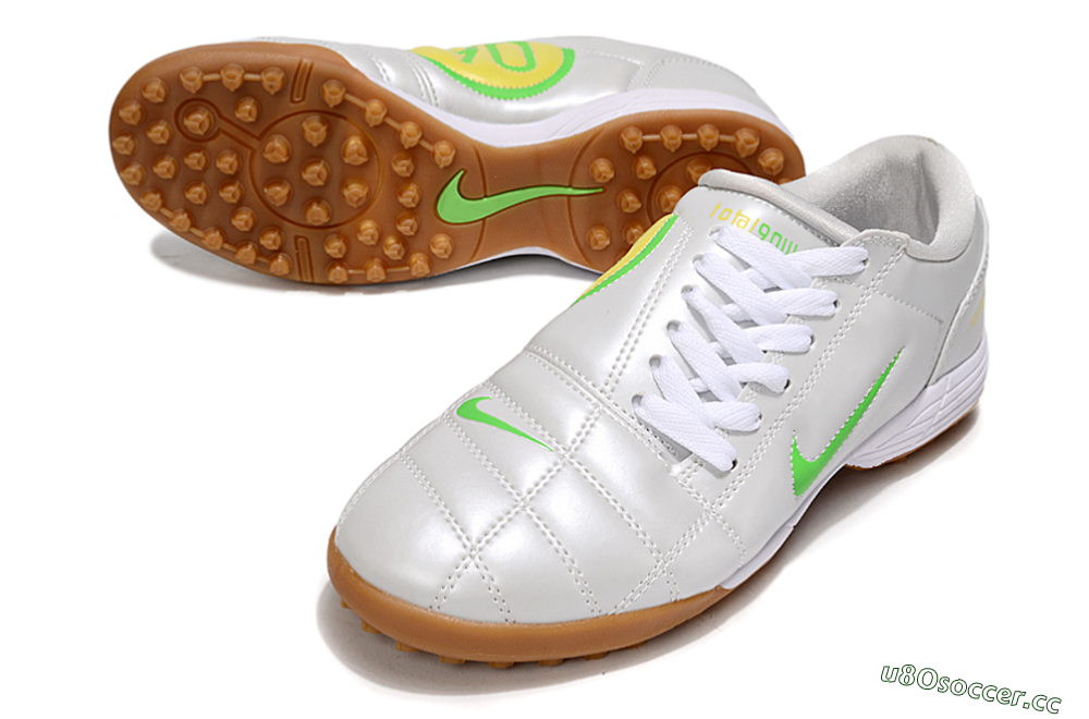 Men's Nike Total 90 III TF Artificial Turf Low-Tops Football Shoes - White/Yellow 3
