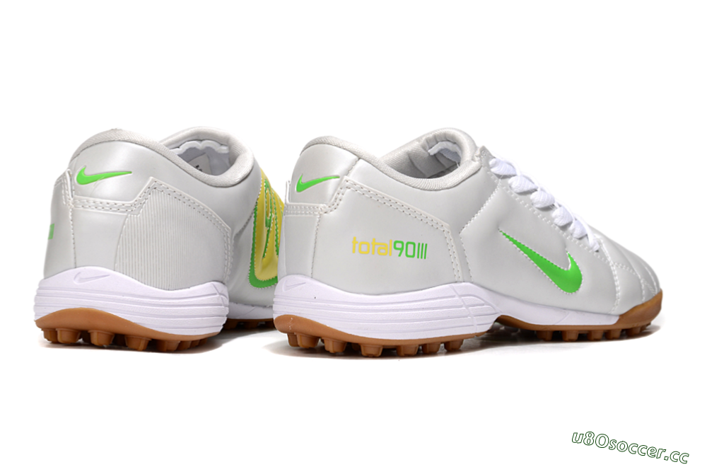 Men's Nike Total 90 III TF Artificial Turf Low-Tops Football Shoes - White/Yellow 7