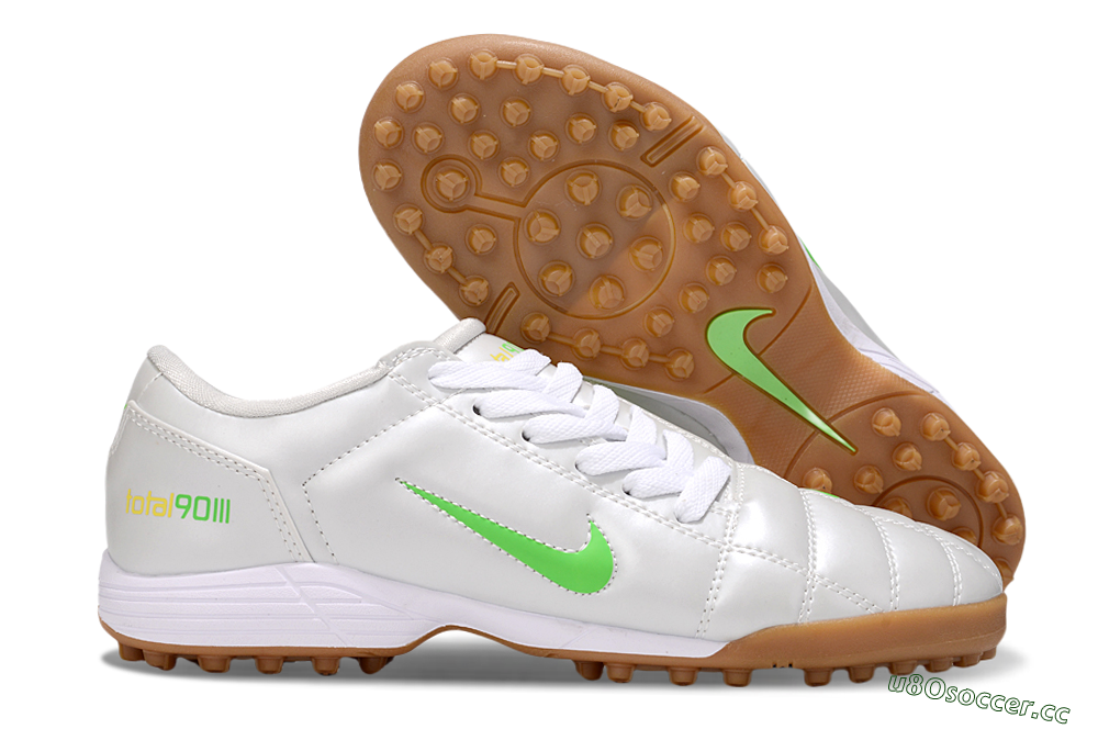 Men's Nike Total 90 III TF Artificial Turf Low-Tops Football Shoes - White/Yellow 2