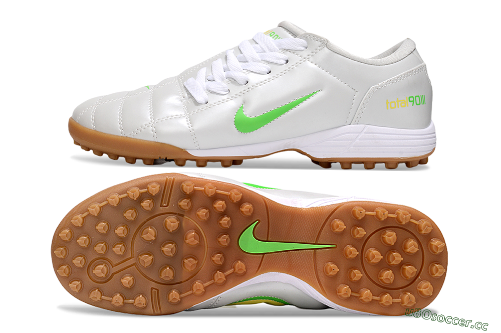 Men's Nike Total 90 III TF Artificial Turf Low-Tops Football Shoes - White/Yellow 1