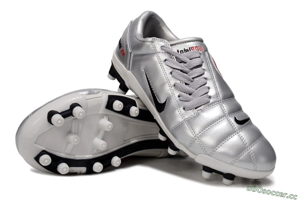 Men's Nike Air Zoom Total 90 III FG Firm Ground Low-Tops Football Boots - Silver/Black/White 4